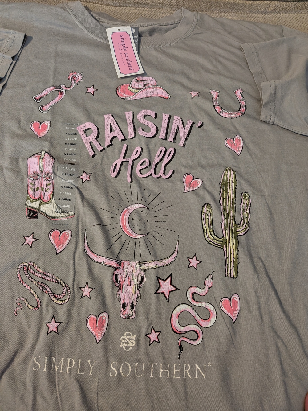Simply Southern Graige Tee with Pink Western Graphic - Picture 6 of 6